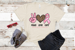 Peace Love Cure Ribbon Unisex Triblend Tee