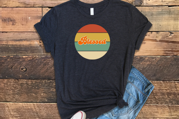 Blessed, Unisex, T-Shirt, Christian, Retro, Sunrise, Sunset