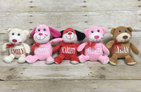 Personalized Valentine Plush Animals