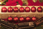 Names of God Ornaments, Set of 12, Red with Gold Lettering